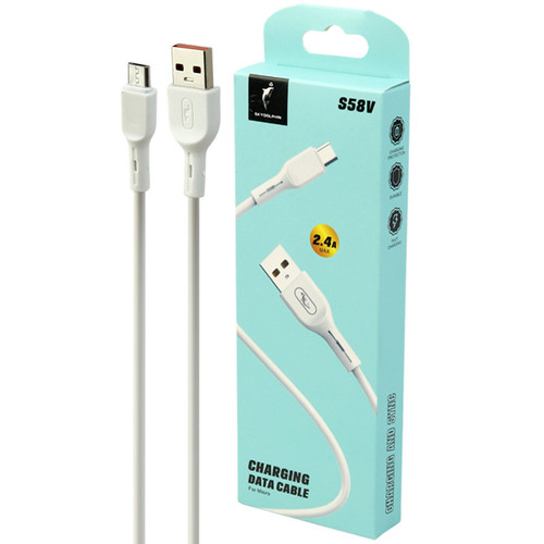 کابل میکرو یو اس بی فست شارژ 2.4 آمپر اسکای دلفین S58V طول 1 متر